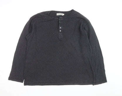 Fosters Trading Company Men's Grey Henley Jumper Size L