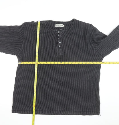 Fosters Trading Company Men's Grey Henley Jumper Size L