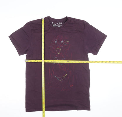 Fox Men's Purple Slim Fit Graphic Animal T-Shirt Size M