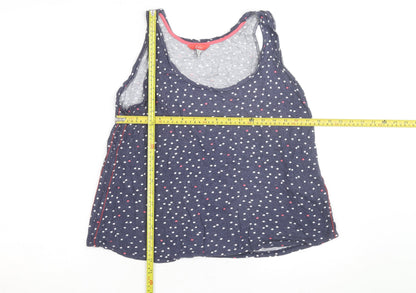 Joules Women's Blue Polka Dot Cotton Sleeveless Tank Top Size 14