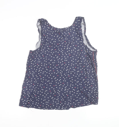 Joules Women's Blue Polka Dot Cotton Sleeveless Tank Top Size 14