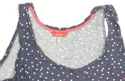 Joules Women's Blue Polka Dot Cotton Sleeveless Tank Top Size 14