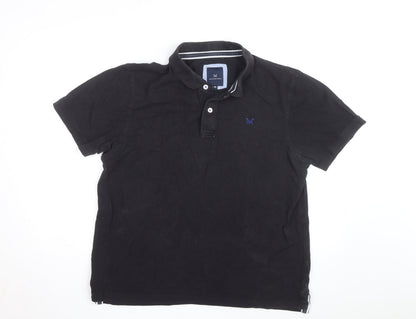Crew Clothing Company Men's Black Cotton Polo Shirt XL Classic Fit