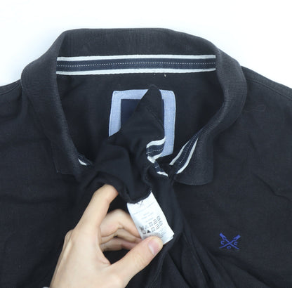 Crew Clothing Company Men's Black Cotton Polo Shirt XL Classic Fit