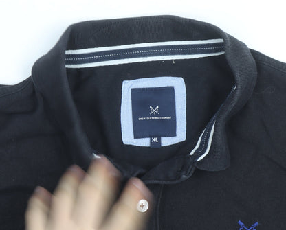 Crew Clothing Company Men's Black Cotton Polo Shirt XL Classic Fit