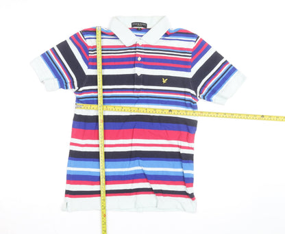 Lyle & Scott Men’s Multicoloured Striped Cotton Polo Shirt M