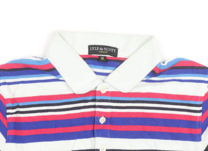Lyle & Scott Men’s Multicoloured Striped Cotton Polo Shirt M