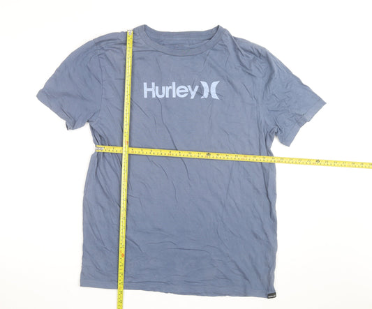 Hurley Men's Blue Large Everyday Washed Cotton Crew Neck T-Shirt