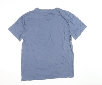 Hurley Men's Blue Large Everyday Washed Cotton Crew Neck T-Shirt