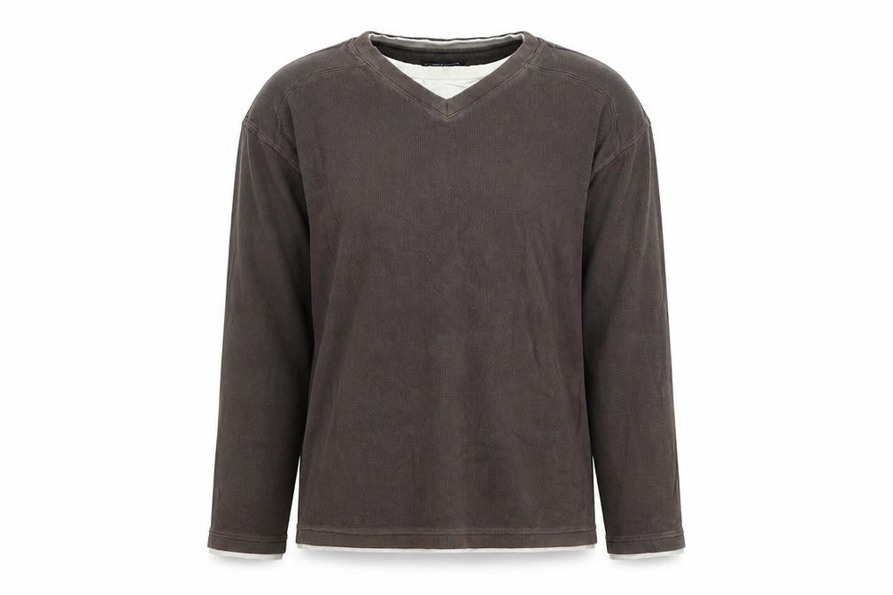 Cedarwood State Men's Brown V-Neck Cotton Pullover Jumper XL