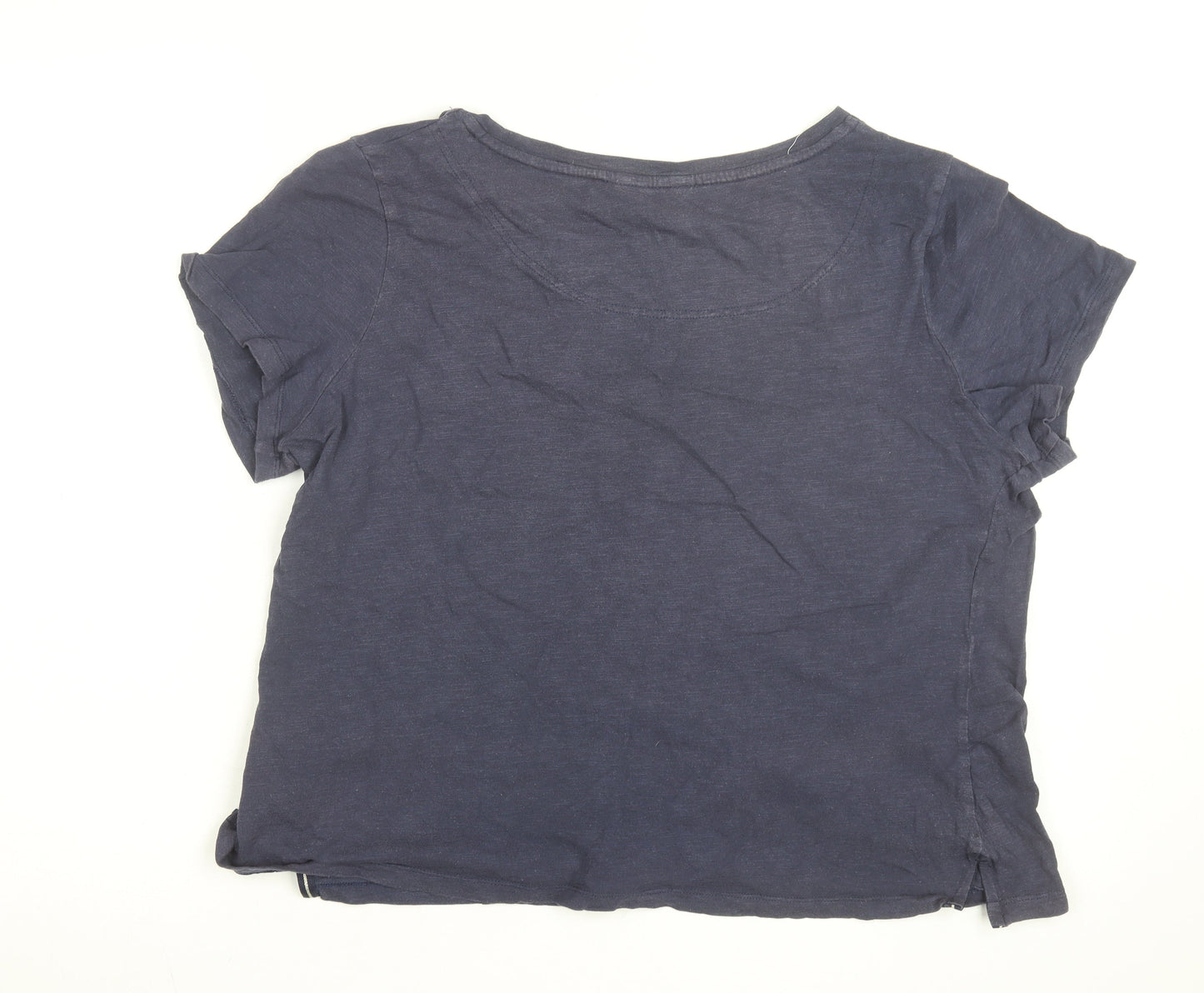 Joules Women’s Blue Bee Embroidered Cotton T-Shirt UK 14