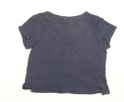 Joules Women’s Blue Bee Embroidered Cotton T-Shirt UK 14