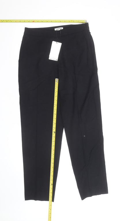 Jaeger Women Black Wool Tapered Dress Trousers Size 8