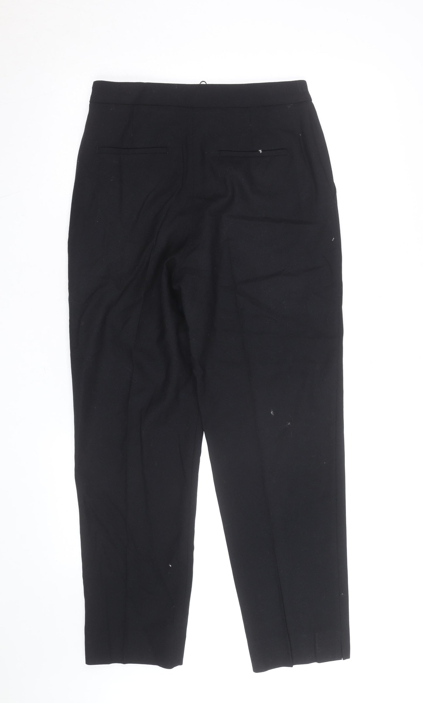 Jaeger Women Black Wool Tapered Dress Trousers Size 8