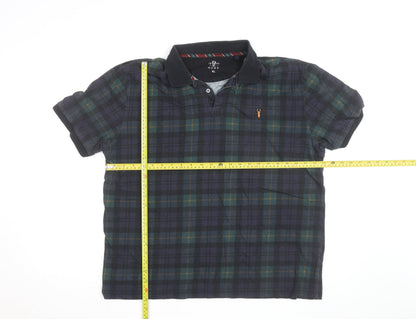 NEXT Men's Multicoloured Check Cotton Polo Shirt XL