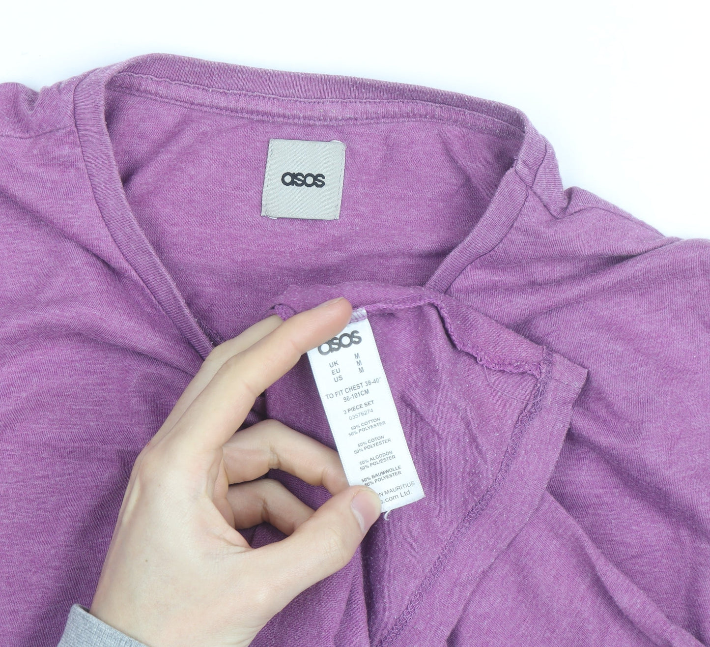 ASOS Men's Purple Crew Neck Short Sleeve T-Shirt Size M