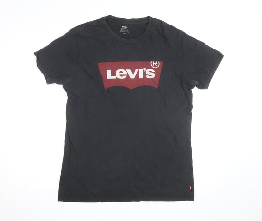 Levi's Men's Black Graphic Logo Cotton T-Shirt Size L