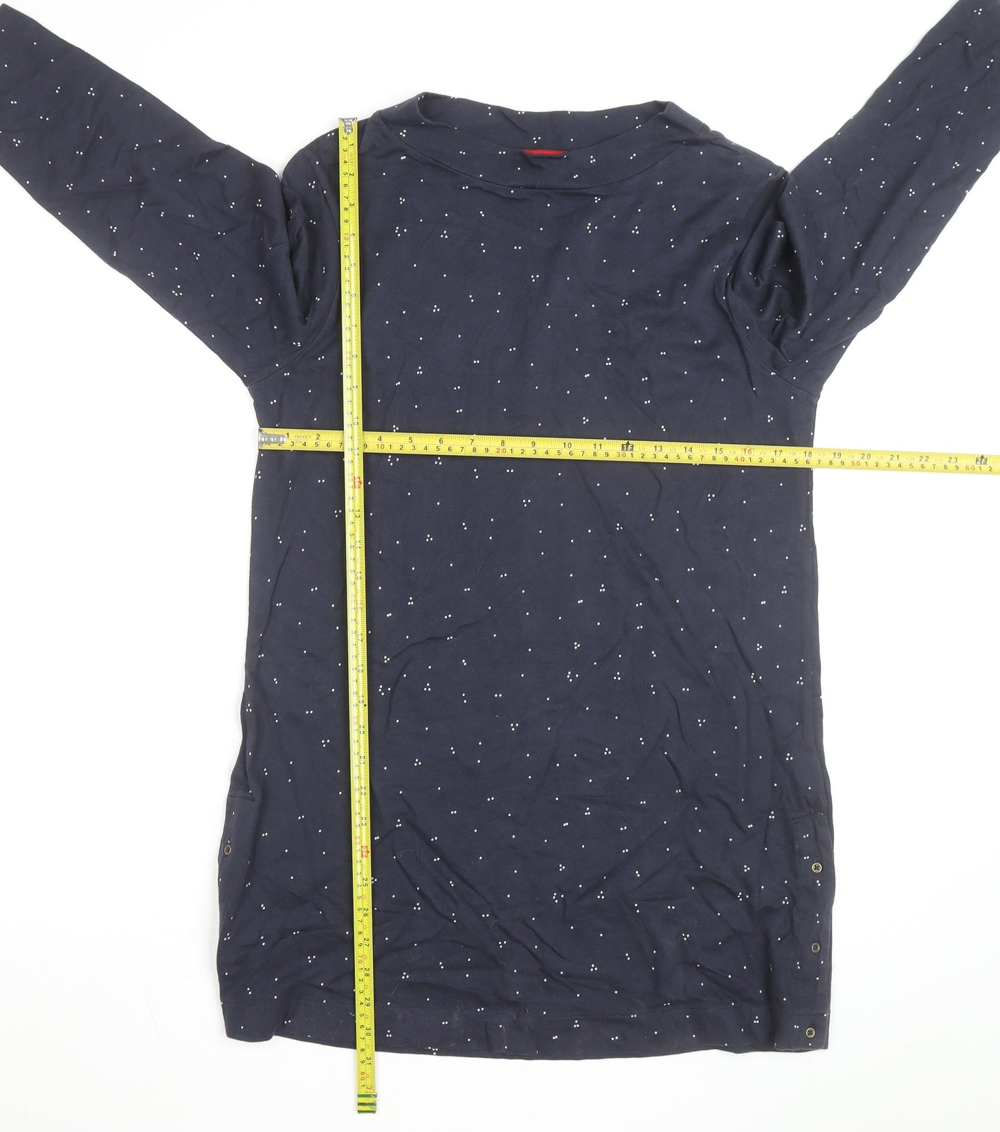 White Stuff Women’s Blue Polka Dot Cotton Tunic Top UK 12