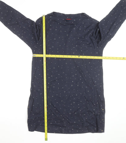 White Stuff Women’s Blue Polka Dot Cotton Tunic Top UK 12