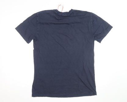 Superdry Men's Blue Regular Fit Cotton Crew Neck T-Shirt M