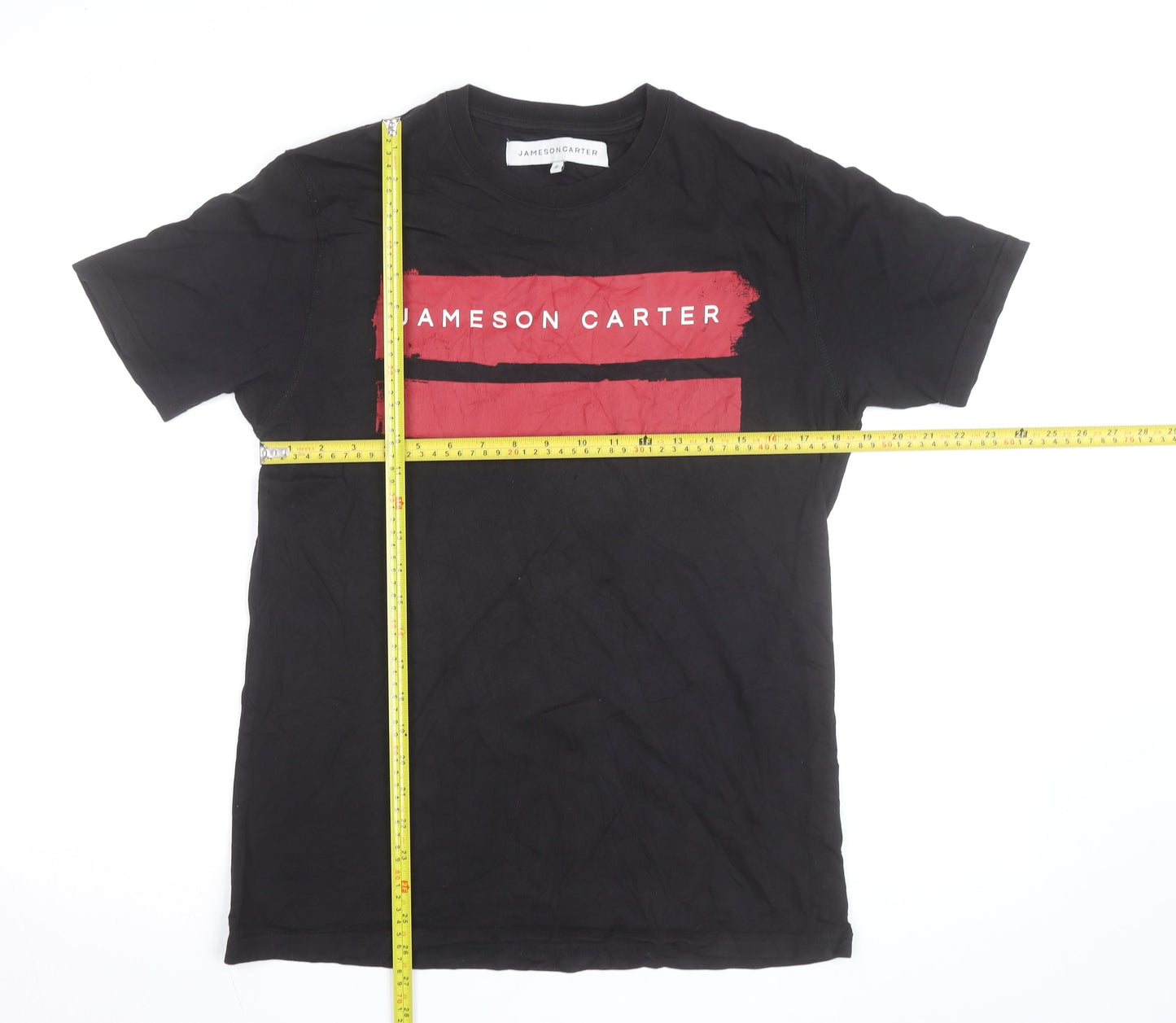 Jameson Carter Men's Black Red Logo Short Sleeve Cotton T-Shirt Size S