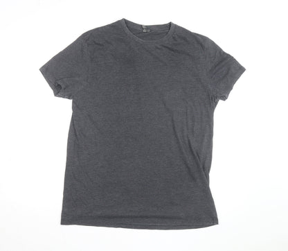 ASOS Men's Grey Crew Neck Cotton Blend Short Sleeve T-Shirt L