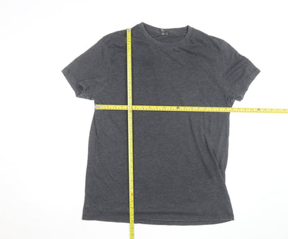 ASOS Men's Grey Crew Neck Cotton Blend Short Sleeve T-Shirt L