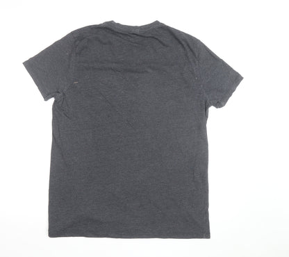 ASOS Men's Grey Crew Neck Cotton Blend Short Sleeve T-Shirt L