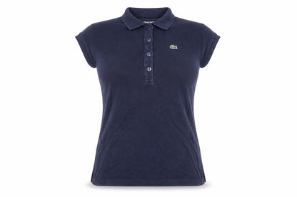 Lacoste Women's Navy Blue Polo Shirt Size 14 Classic Cotton