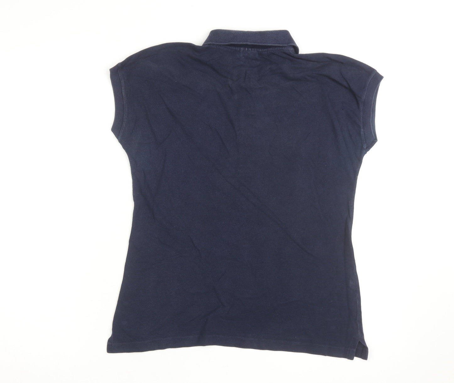 Lacoste Women's Navy Blue Polo Shirt Size 14 Classic Cotton
