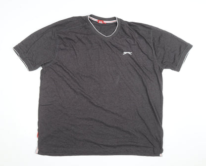 Slazenger Men's Grey 4XL V-Neck Short Sleeve T-Shirt