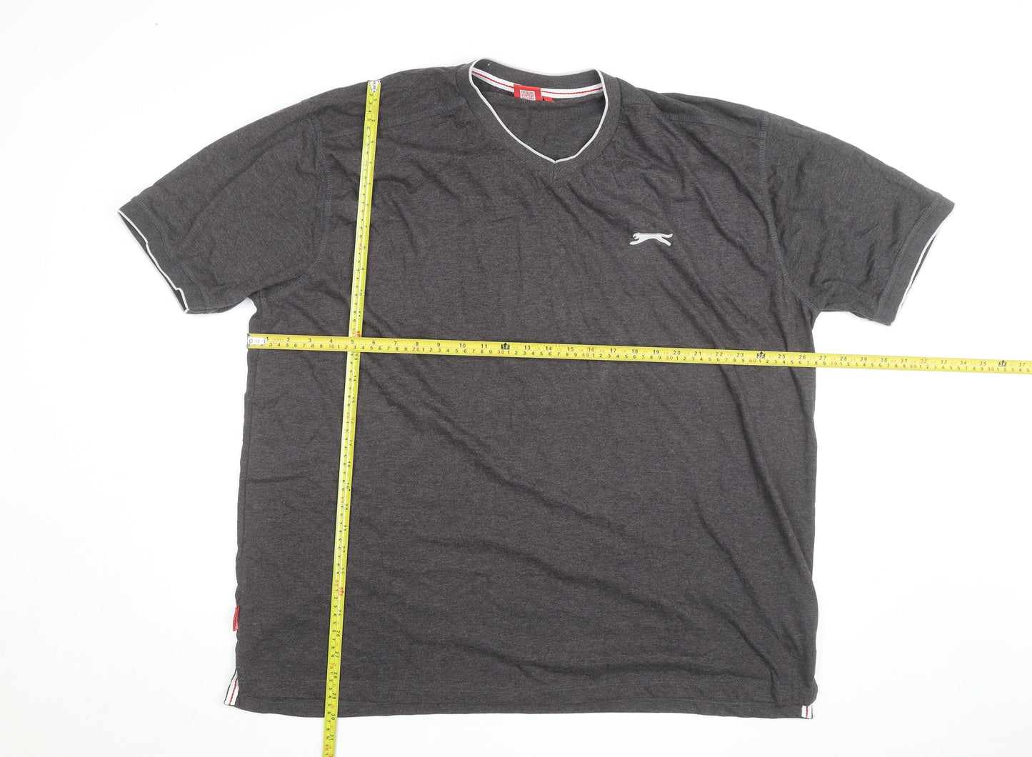 Slazenger Men's Grey 4XL V-Neck Short Sleeve T-Shirt