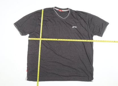 Slazenger Men's Grey 4XL V-Neck Short Sleeve T-Shirt