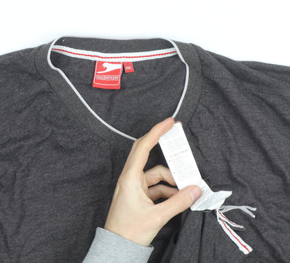 Slazenger Men's Grey 4XL V-Neck Short Sleeve T-Shirt