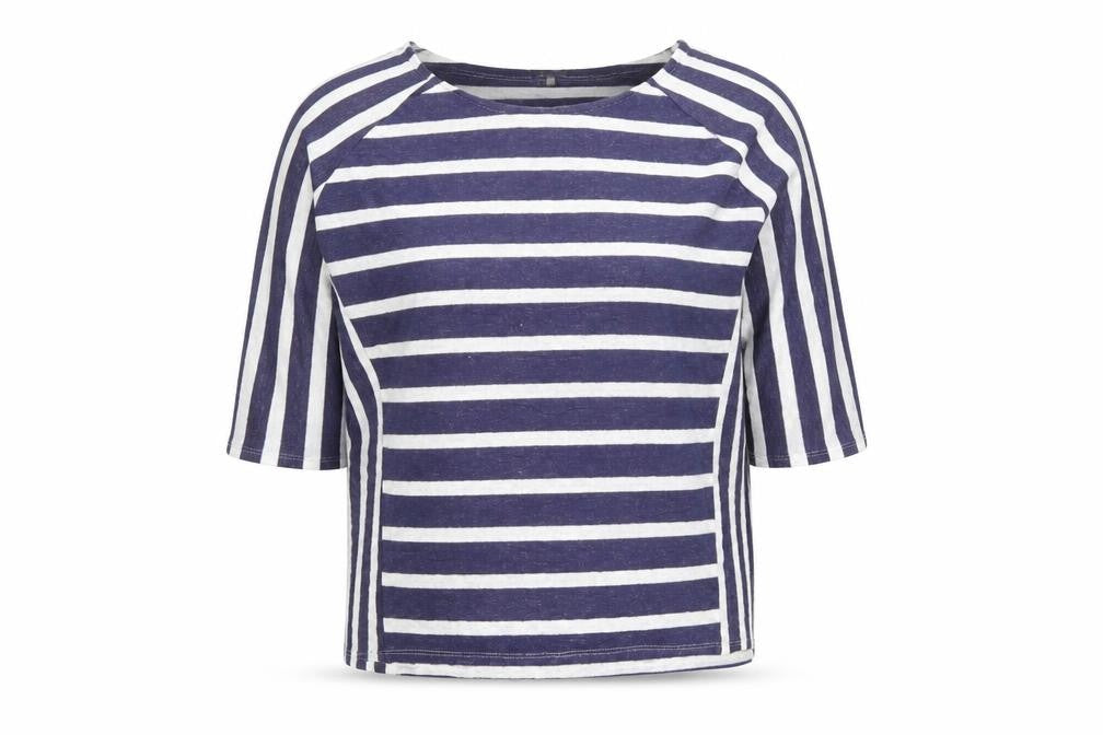 Phase Eight Women's Blue & White Striped 3/4 Sleeve Knit Top Size 14