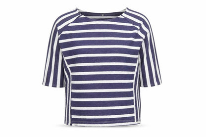 Phase Eight Women's Blue & White Striped 3/4 Sleeve Knit Top Size 14