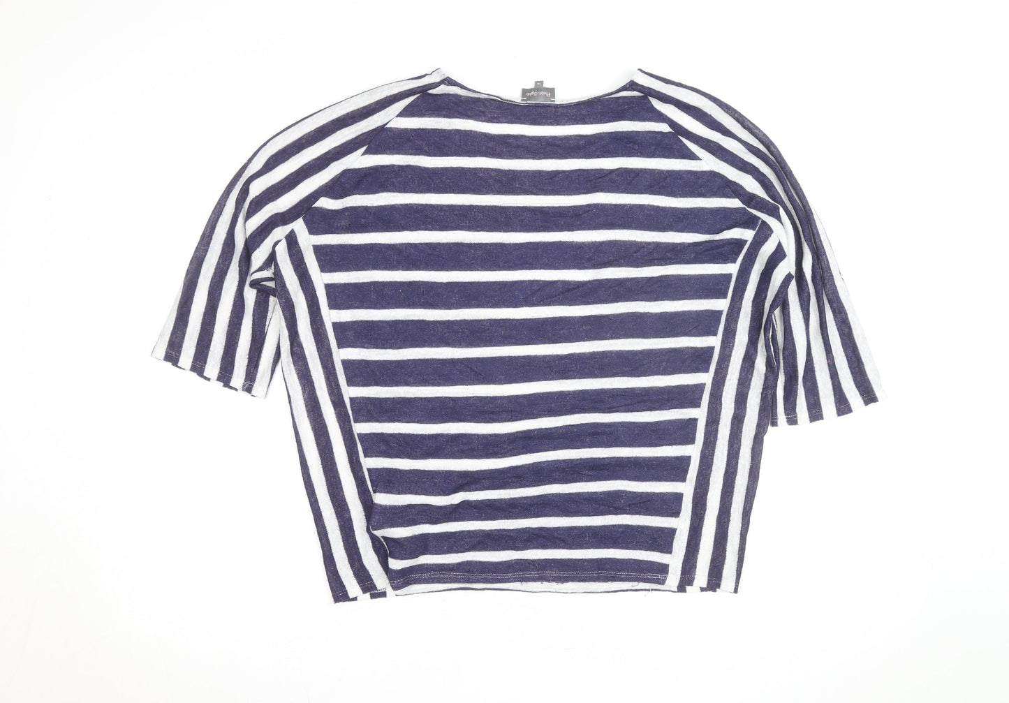 Phase Eight Women's Blue & White Striped 3/4 Sleeve Knit Top Size 14