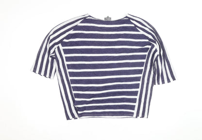 Phase Eight Women's Blue & White Striped 3/4 Sleeve Knit Top Size 14