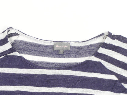 Phase Eight Women's Blue & White Striped 3/4 Sleeve Knit Top Size 14