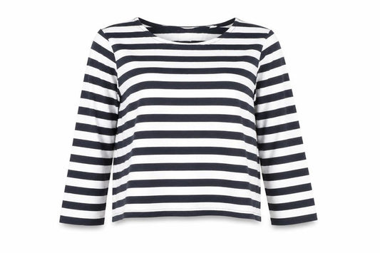 Jack Wills Women’s Blue Striped 3/4 Sleeve Cotton T-Shirt UK 10