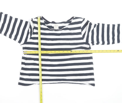 Jack Wills Women’s Blue Striped 3/4 Sleeve Cotton T-Shirt UK 10