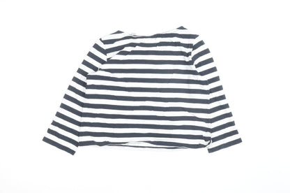 Jack Wills Women’s Blue Striped 3/4 Sleeve Cotton T-Shirt UK 10