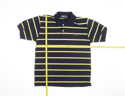 Ralph Lauren Men's Blue Yellow Striped Polo Shirt Size M
