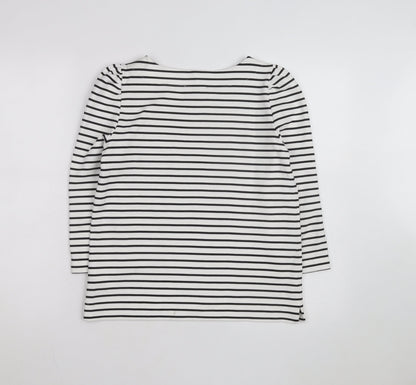 Phase Eight Women’s White Striped Stretch Jersey Top UK 8