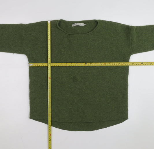 Seasalt Cornwall Women Green Wool Crew Neck Knit Jumper Size 12