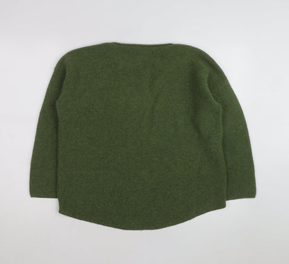 Seasalt Cornwall Women Green Wool Crew Neck Knit Jumper Size 12