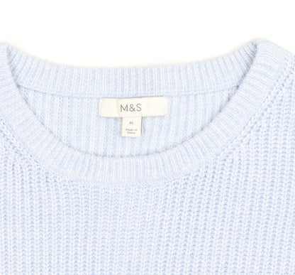 Marks and Spencer Men’s Blue Chunky Knit XL Crew Neck Jumper