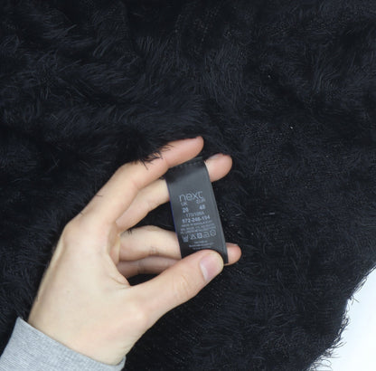 Next Women’s Black Fluffy Relaxed Fit Long Sleeve Cardigan Size 20