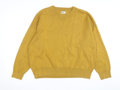 Kin by John Lewis Men's Yellow Wool Crew Neck Jumper Size L