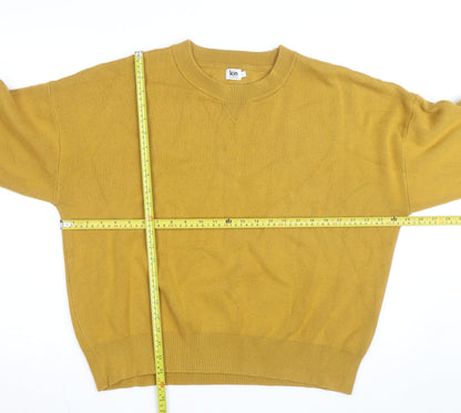Kin by John Lewis Men's Yellow Wool Crew Neck Jumper Size L